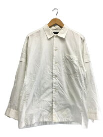 【中古】ISSEY MIYAKE MEN◆長袖シャツ/2/コットン/WHT/ME21FJ178/プリント【メンズウェア】