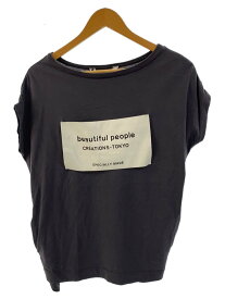 【中古】beautiful people◆ネームタグ/Tシャツ/36/コットン/GRY/無地/7835310042【レディースウェア】