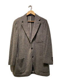 【中古】Belvest◆×ISETAN/ジャケット/52/カシミア/GRY/汚れあり【メンズウェア】