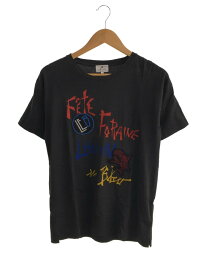 【中古】LANVIN en Bleu◆Tシャツ/46/コットン/BLK/プリント/ワッペン//【メンズウェア】