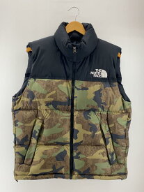 【中古】THE NORTH FACE◆ダウンベスト/ノベルティーヌプシベスト/M/ナイロン/ブラック/カーキ/カモフラ/nd92339【メンズウェア】