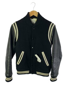 【中古】BEDWIN & THE HEARTBREAKERS◆スタジャン/--/ウール/BLK/内側変色・毛玉・着用感有【メンズウェア】