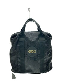 【中古】GUCCI◆オフザグリッド/ボストンバッグ/ナイロン/BLK/総柄/674294【バッグ】