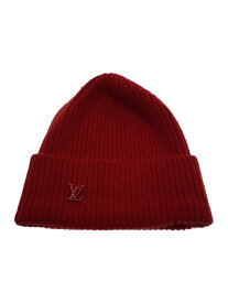 【中古】LOUIS VUITTON◆ニットキャップ/ビーニー/LVアヘッド/カシミア/RED/無地/メンズ/MP3249【服飾雑貨他】