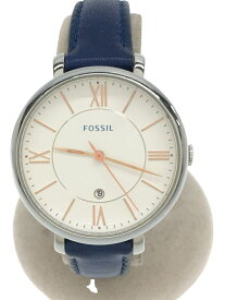 【中古】FOSSIL◆クォーツ腕時計/アナログ/レザー/WHT【服飾雑貨他】