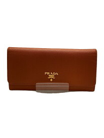 【中古】PRADA◆2つ折り財布[仕入]/オレンジ/無地/レディース/プラダ【服飾雑貨他】