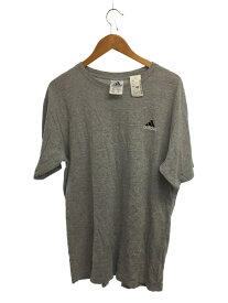 【中古】adidas◆90s/USA製/刺繍パフォーマンスロゴTシャツ/M/コットン/GRY【メンズウェア】