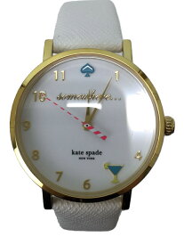 【中古】kate spade new york◆クォーツ腕時計/アナログ/WHT/WHT/0765【服飾雑貨他】