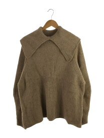 【中古】Black by moussy◆セーター(厚手)/FREE/ウール/BEG/070FA570-0120/cape collar knit tops【レディースウェア】