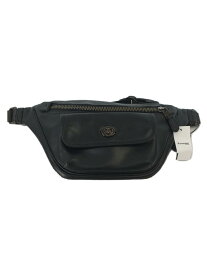 【中古】COACH◆ウエストバッグ/レザー/BLK/無地/C1277【バッグ】