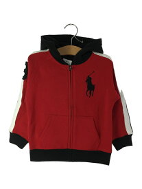 【中古】POLO RALPH LAUREN◆スウェット/--/コットン/RED/無地【キッズ】