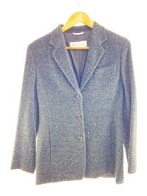 【中古】MAX MARA◆ジャケット/40/ウール/GRY/無地【レディースウェア】