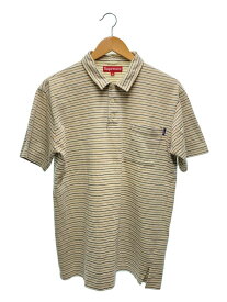【中古】Supreme◆ポロシャツ/L/コットン/KHK/ボーダー/紙タグ//【メンズウェア】