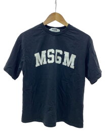 【中古】MSGM◆ロゴ/Tシャツ/S/コットン/ブラック/無地/2641MDM162【メンズウェア】