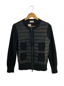 【中古】MONCLER◆ニットダウンジャケット/M/ナイロン/黒/G20939B51000【レディースウェア】