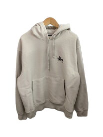 【中古】STUSSY◆BASIC ZIP HOOD/両面/ロゴパーカー/L/コットン/BEG/1924762//【メンズウェア】