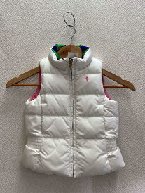 【中古】RALPH LAUREN◆ベスト/95cm/ポリエステル/WHT/無地【キッズ】