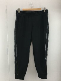 【中古】EMPORIO ARMANI◆ジョガーパンツ/ジャージ/イージーパンツ/サイドライン/S/コットン/BLK【メンズウェア】