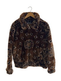 【中古】Supreme◆フリースジャケット/L/アクリル/ブラウン/総柄【メンズウェア】