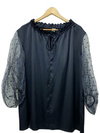【中古】EFFE BEAMS◆長袖ブラウス/38/ポリエステル/NVY/64-11-0011-825【レディースウェア】