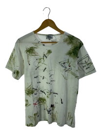 【中古】Vivienne Westwood MAN◆ピクニックプリント/Tシャツ/44/コットン/WHT/総柄【メンズウェア】