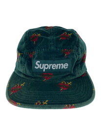 【中古】Supreme◆17AW/sacred hearts camp cap/キャップ/--/ベロア/GRN/総柄/メンズ//【服飾雑貨他】