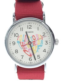 【中古】TIMEX◆クォーツ腕時計/アナログ/--/WHT/RED/TW2V29900【服飾雑貨他】