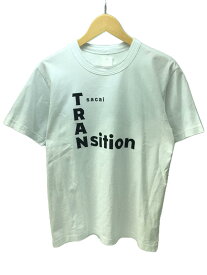 【中古】sacai◆サカイ/Tシャツ/2/コットン/WHT/21-0291S/TRANsition T-Shirt【メンズウェア】