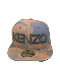 【中古】KENZO◆キャップ/7 1/4/ポリエステル/BEG/レオパード/メンズ【服飾雑貨他】