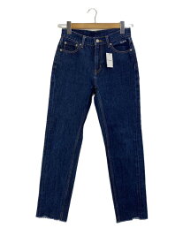 【中古】X-girl◆SLIM HW DENIM/カットオフ/ストレートパンツ/1/コットン/IDG/ンディコ/無地/05183608【レディースウェア】