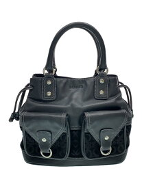 【中古】LOEWE◆ハンドバッグ/レザー/BLK/無地【バッグ】