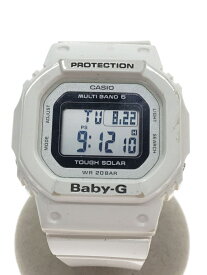 【中古】CASIO◆クォーツ腕時計/デジタル/ラバー/WHT/BGD-5000-7JF【服飾雑貨他】