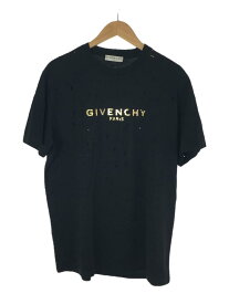 【中古】GIVENCHY◆マスキュリンフィットTシャツ/ダメージ加工/Tシャツ/M/コットン/BLK/BW700D3Z3F【メンズウェア】