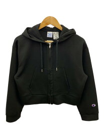 【中古】Champion◆ジップパーカー/S/ポリエステル/BLK/無地/CWSR102【レディースウェア】