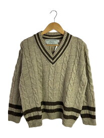【中古】Oldderby Knitwear◆セーター(厚手)/L/ウール/BRW/ボーダー【レディースウェア】