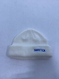 【中古】NAUTICA◆ニットキャップ/FREE/コットン/WHT/無地/レディース/ホワイト/帽子【服飾雑貨他】