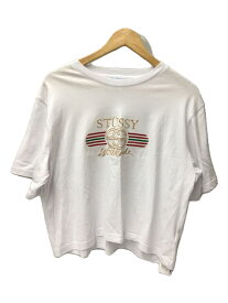 【中古】STUSSY◆Tシャツ/--/コットン/WHT【レディースウェア】