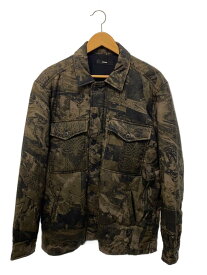 【中古】DIESEL◆ジャケット/M/レーヨン/KHK/総柄/IN000015【メンズウェア】