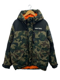 【中古】Schott◆2TONE SNORKEL DOWN PARKA CAMO/ダウンジャケット/M/ポリエステル/KHK/カモフラ【メンズウェア】