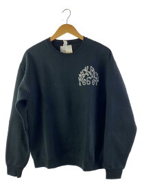 【中古】WACKO MARIA◆NECK FACE CREW NECK SWEAT SHIRT/スウェット/M/コットン/ブラック【メンズウェア】