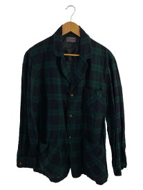 【中古】PENDLETON◆長袖シャツ/M/ウール/GRN/チェック【メンズウェア】