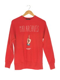 【中古】UNDERCOVER◆MAD ARCHIVES CREW NECK SWEAT/L/コットン/RED/プリント【レディースウェア】