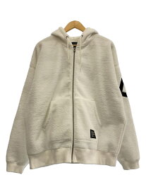 【中古】RVCA◆ジップパーカー/FREE/ポリエステル/WHT/BD042P11/ボア/フリース【メンズウェア】