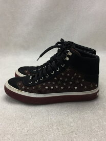 【中古】JIMMY CHOO◆ハイカットスニーカー/42/RED/ヨゴレ/スタッズ【シューズ】