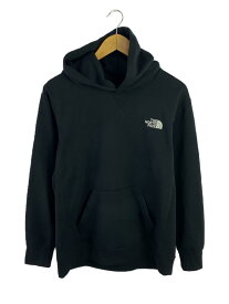 【中古】THE NORTH FACE◆SQUARE LOGO HOODIE_スクエアロゴフーディ/L/コットン/BLK【メンズウェア】