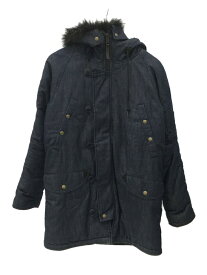 【中古】ALPHA INDUSTRIES◆ダウンジャケット/M/ポリエステル/NVY/無地/AAL-1856【メンズウェア】