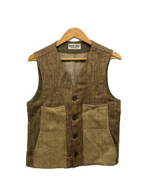 【中古】FRANKLEDER◆VINTAGE FABRIC EDITION VEST/S/リネン/0517053【メンズウェア】