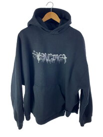 【中古】BALENCIAGA◆SLIME HOODIE/パーカー/4/コットン/BLK/無地/674986//【メンズウェア】