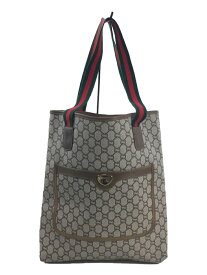 【中古】GUCCI PLUS◆ロゴ型押し/オールドグッチ/シェリーライン/トートバッグ/PVC/総柄/オールドグッチ【バッグ】