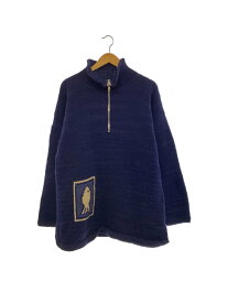【中古】Vintage/80s/PACHAMAMA/ハーフジップ/エクアドルニット・セーター(厚手)/ネイビー【メンズウェア】